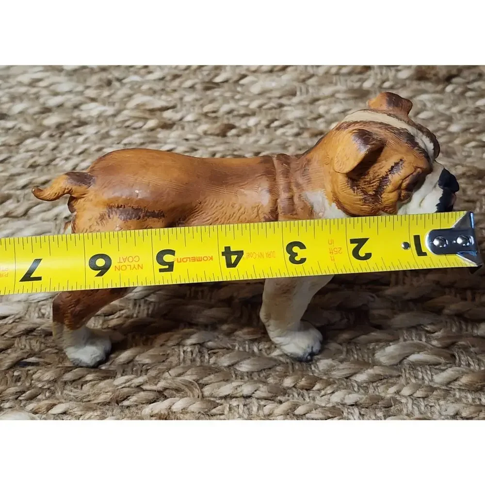 Andrea by Sadek Porcelain Brown White Bulldog Figurine Shelf Tabletop Decor